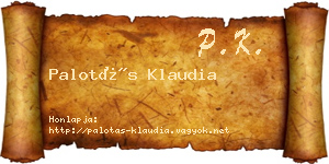 Palotás Klaudia névjegykártya