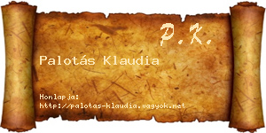 Palotás Klaudia névjegykártya